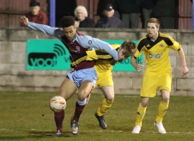 Ruben Jerome equalised for Emley at the start of the second half. Picture: Craig Hinsdale
