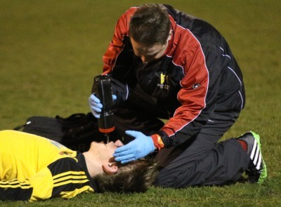 Knaresborough lost Ben Joyce to a head injury early on. Picture: Craig Dinsdale 