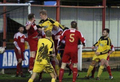 Will Lenehan, pictured scoring at Selby, rescued a draw for Knaresborough