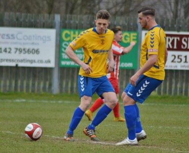 Joe Lumsden (left) and Scott Ruthven (right) both scored for Stocksbridge in the 4-4 draw with Romulus
