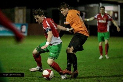 Captain Dan Thirkell looks to pull away during Harrogate Railway's massive victory. Picture: Caught Light Photography