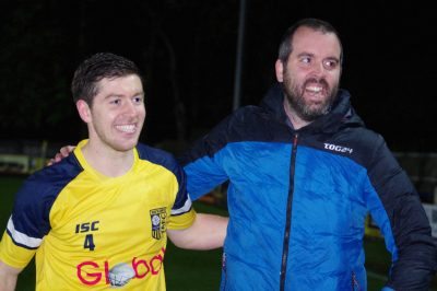 Andy Milne and supporter Robin Lester Derry celebrate