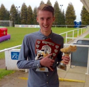 Defender Harry Viggars won two of three trophy at Hemsworth's end of season party