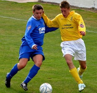 Chris Hilton and Jamie Vardy in battle many years ago. Picture: Ian Revitt