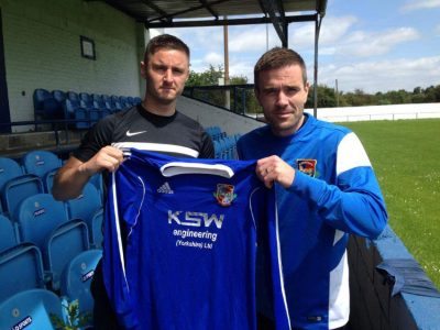 New Pontefract striker Jordan Turner (left) scored two goals on his debut