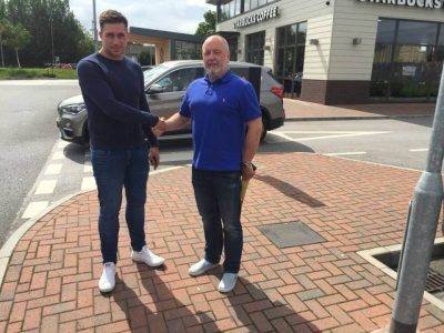 Paul Beesley with Scarborough Athletic manager Steve Kittrick
