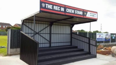 The new stand is in place at Athersley Rec and it will be opened by Barnsley manager Paul Heckingbottom tonight