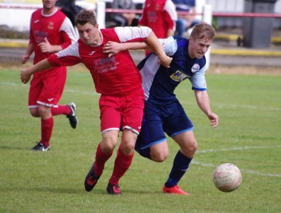 Lewis Bemrose on the attack for Goole during the win at Selby in pre-season