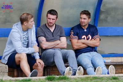 Garforth Legends Adam Priestley, Paul Walker and Chris Howarth came to watch, but were unable to take play. Picture: Mark Gledhill