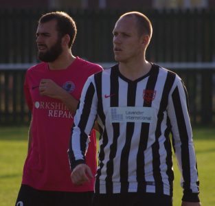 Dale Kelly (right) scored a hat-trick for Penistone