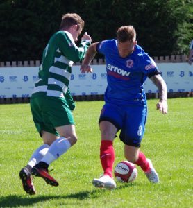 Shaw Lane goal-scorer Spencer Harris gets nut-megged 