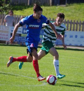 Kieran Lugsden on the attack for Shaw Lane
