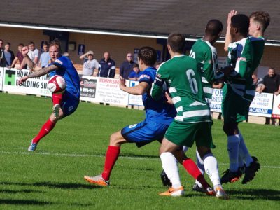 Spencer Harris strikes a free at goal