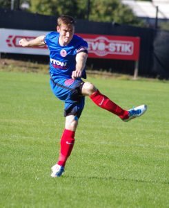 Neil Austin strikes for goal