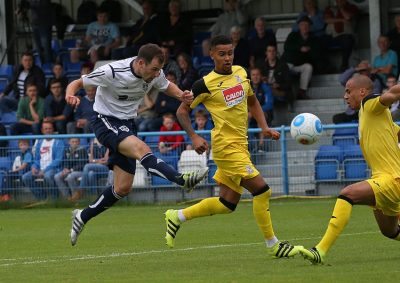Action from Guiseley 1-1 Woking. Picture: alexdanielphotos.co.uk